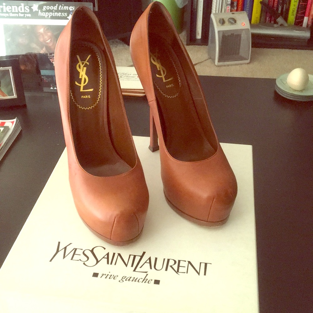 Ysl Tribtoo Pump Nappa Cognac Leather - image 1
